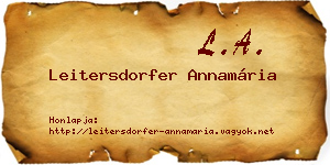 Leitersdorfer Annamária névjegykártya